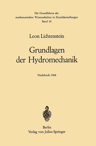 Produktbild: Grundlagen der Hydromechanik