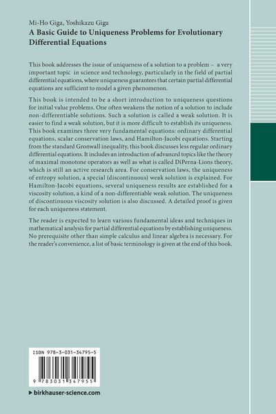 Produktbild: A Basic Guide to Uniqueness Problems for Evolutionary Differential Equations