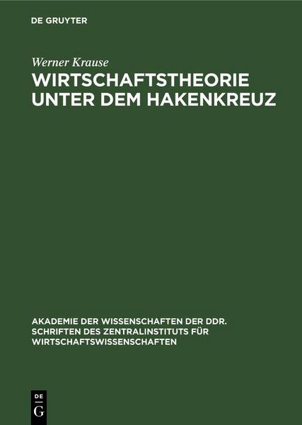 Produktbild: Wirtschaftstheorie unter dem Hakenkreuz