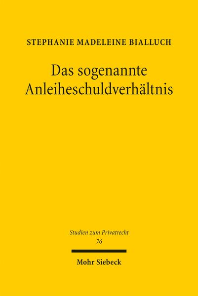 Produktbild: Das sogenannte Anleiheschuldverh&auml;ltnis