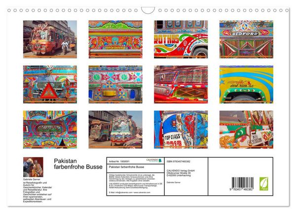 Produktbild: Pakistan farbenfrohe Busse (Wandkalender 2026 DIN A3 quer), CALVENDO Monatskalender