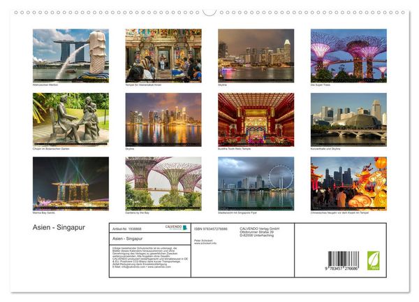 Produktbild: Asien - Singapur (hochwertiger Premium Wandkalender 2026 DIN A2 quer), Kunstdruck in Hochglanz