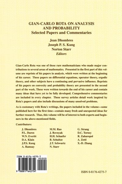 Produktbild: Gian-Carlo Rota on Analysis and Probability