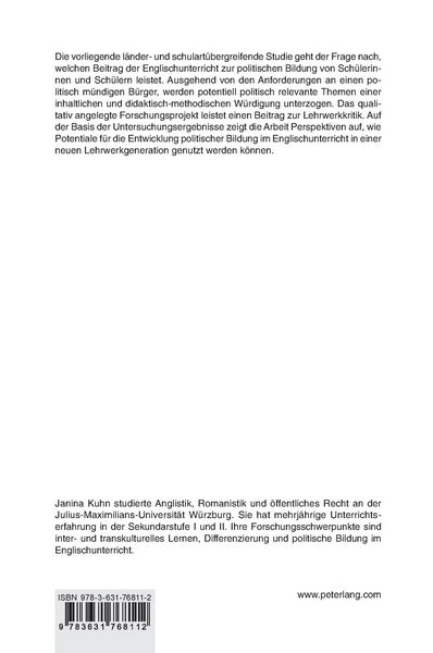 Produktbild: Die politische Dimension als didaktischer Lerngegenstand in Lehrwerken f&uuml;r den Englischunterricht