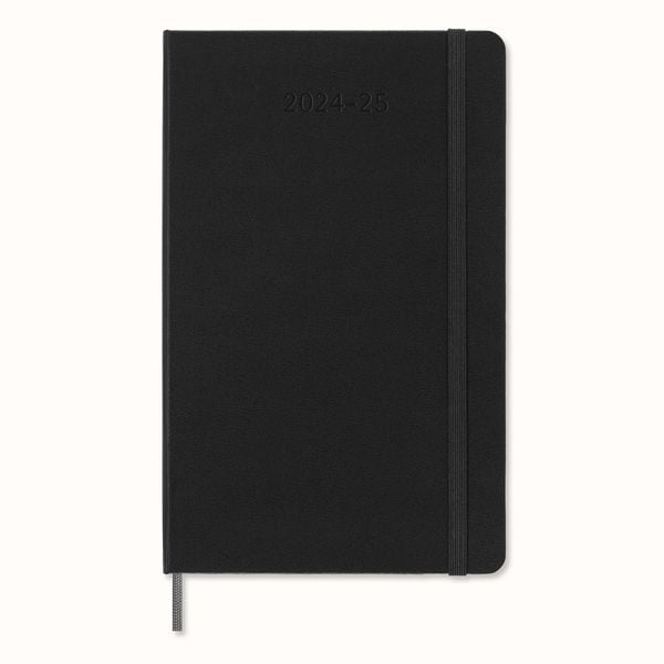 Moleskine 18 Monate Wochenkalender 2024/2025, L/A5, Horizontal, Fester Einband, Schwarz