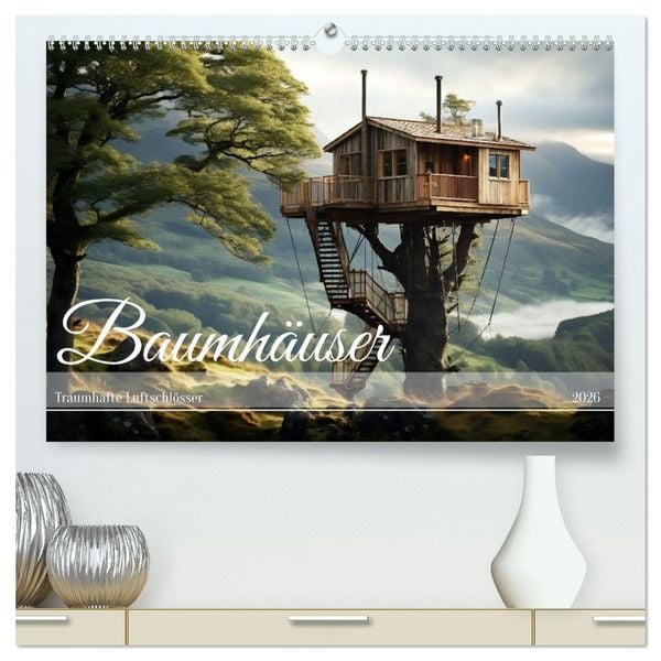Produktbild: Baumh&auml;user - Traumhafte Luftschl&ouml;sser (hochwertiger Premium Wandkalender 2026 DIN A2 quer), Kunstdruck in Hochglanz