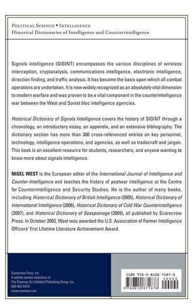 Produktbild: Historical Dictionary of Signals Intelligence