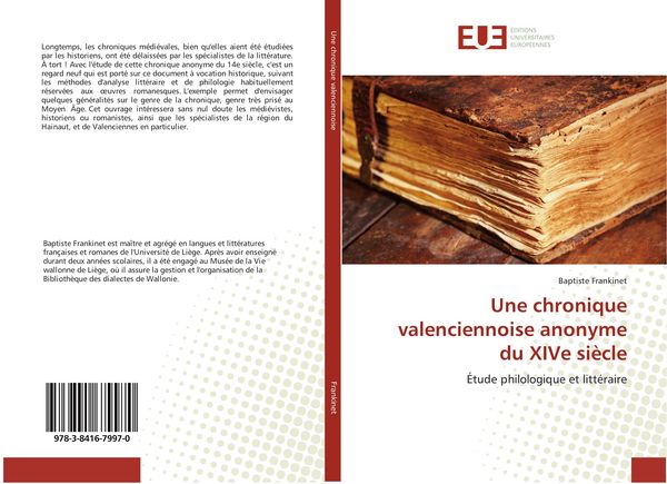 Produktbild: Une chronique valenciennoise anonyme du XIVe si&egrave;cle