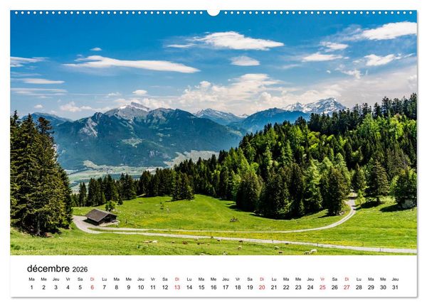 Produktbild: Randonn&eacute;es en Suisse alpages valaisans (Calendrier mural 2026 DIN A2 vertical) calendrier de bureau