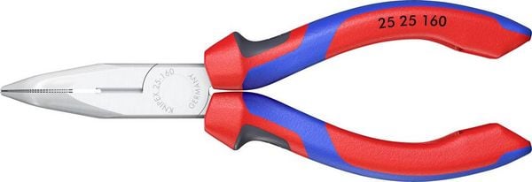 Produktbild: Knipex 25 25 160 Elektronik- u. Feinmechanik Flachrundzange 40&deg; gebogen Chrom-Vanadium Stahl 160 mm