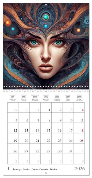 Produktbild: Cosmic sorceresses (Wall Calendar 2026 12 &times; 12 Inch) CALVENDO 12 Month Wall Calendar