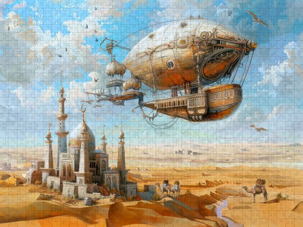 Produktbild: CALVENDO Puzzle Steampunk-Luftschiffe | 1000 Teile Lege-Gr&ouml;&szlig;e 64x48cm Foto-Puzzle f&uuml;r gl&uuml;ckliche Stunden