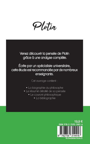 Produktbild: Plotin (&eacute;tude et analyse compl&egrave;te de sa pens&eacute;e)