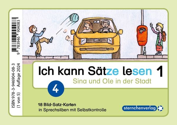 Produktbild: Ich kann S&auml;tze lesen Teil 1 - In Sprechsilben - 90 Bild-Satz-Karten mit Selbstkontrolle