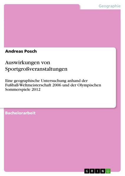 Produktbild: Auswirkungen von Sportgro&szlig;veranstaltungen