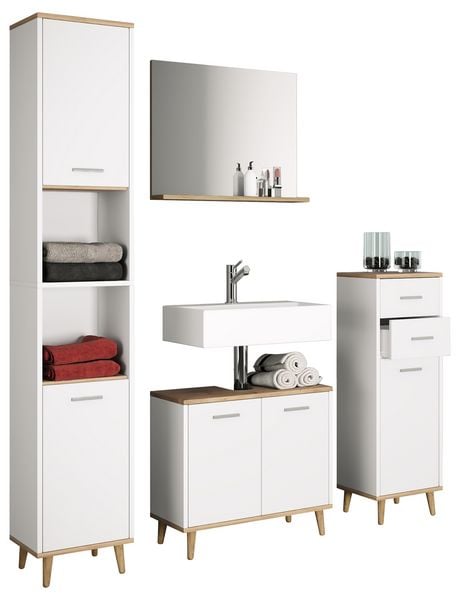 Produktbild: Holz Badm&ouml;bel Badunterschrank Waschbecken Landos