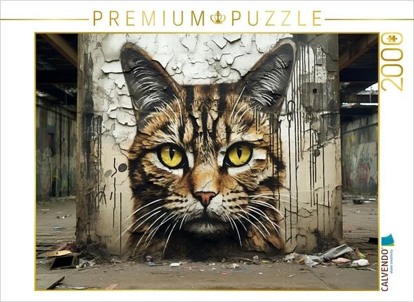 CALVENDO Puzzle Ein Motiv aus dem Kalender 'Graffiti Katzen' | 2000 Teile Lege-Größe 90x67cm Foto-Puzzle für glückliche Stunden
