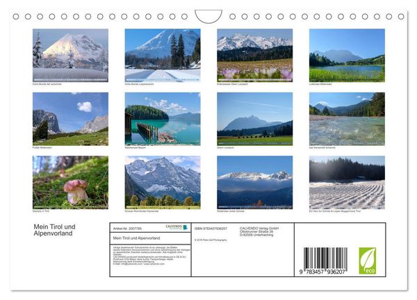 Produktbild: Mein Tirol und Alpenvorland (Wandkalender 2026 DIN A4 quer), CALVENDO Monatskalender