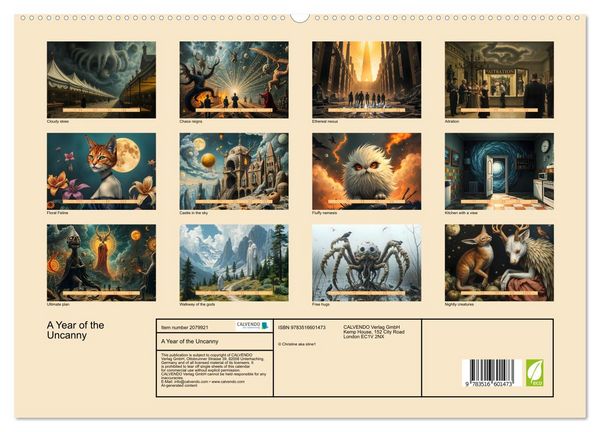 Produktbild: A Year of the Uncanny (High Quality Premium Wall Calendar 2026 DIN A2 landscape),CALVENDO 12 Month Wall Calendar