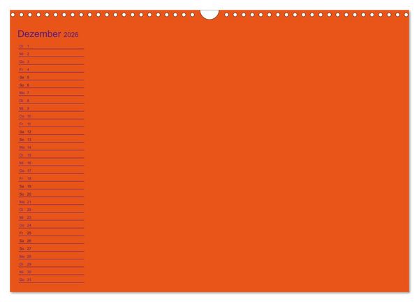 Produktbild: Bastel-Geburtstagskalender orange / Geburtstagskalender (Wandkalender 2026 DIN A3 quer), CALVENDO Monatskalender