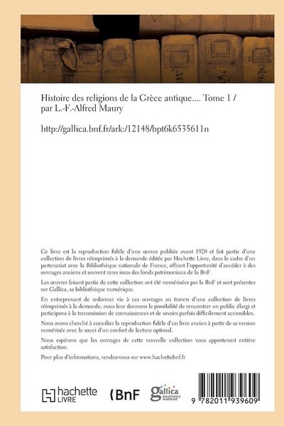 Produktbild: Histoire des religions de la Gr&egrave;ce antique. Tome 1