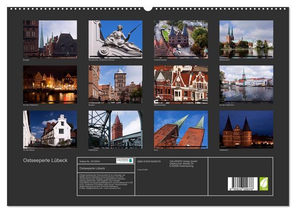 Produktbild: Ostseeperle L&uuml;beck (hochwertiger Premium Wandkalender 2026 DIN A2 quer), Kunstdruck in Hochglanz
