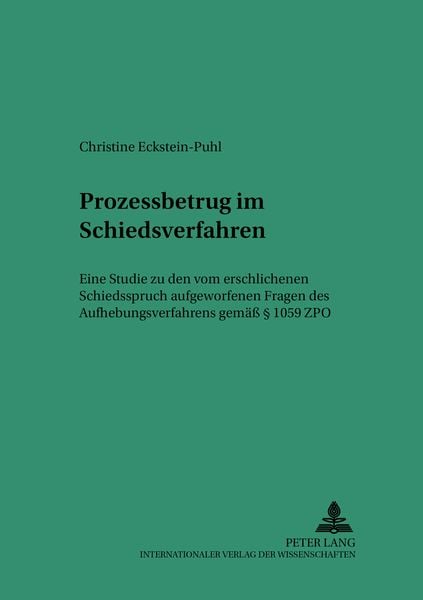 Produktbild: Prozessbetrug im Schiedsverfahren