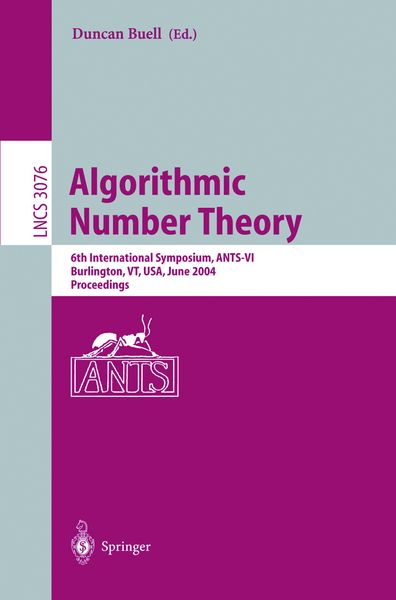 Produktbild: Algorithmic Number Theory