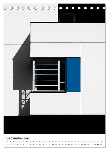 Produktbild: Fassaden-Architektur im Stil des BAUHAUS (Tischkalender 2026 DIN A5 hoch), CALVENDO Monatskalender