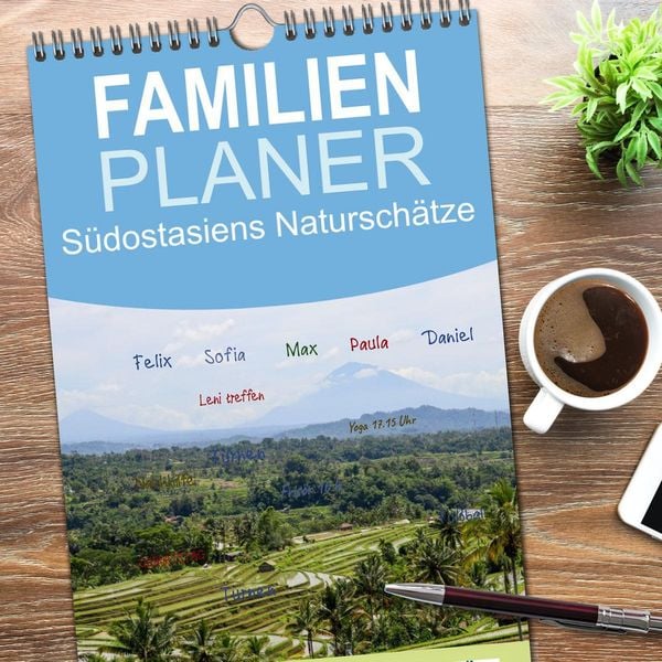 Produktbild: Familienplaner 2026 - S&uuml;dostasiens Natursch&auml;tze mit 5 Spalten (Wandkalender, 21 x 45 cm) CALVENDO