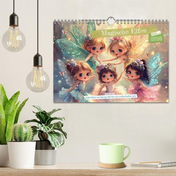 Produktbild: Magische Elfen - S&uuml;&szlig;e Elfen im Manga-Stil f&uuml;r ein zauberhaftes Jahr (Wandkalender 2026 DIN A4 quer), CALVENDO Monatskalender
