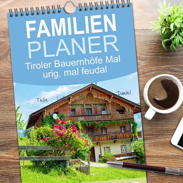 Produktbild: Familienplaner 2026 - Tiroler Bauernh&ouml;fe Mal urig, mal feudal mit 5 Spalten (Wandkalender, 21 x 45 cm) CALVENDO
