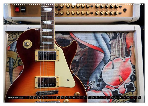Produktbild: Gitarren und Amps - abgerockt (hochwertiger Premium Wandkalender 2026 DIN A2 quer), Kunstdruck in Hochglanz