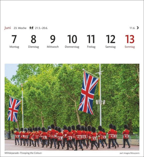 Produktbild: London Sehnsuchtskalender 2027 - Wochenkalender mit 53 Postkarten