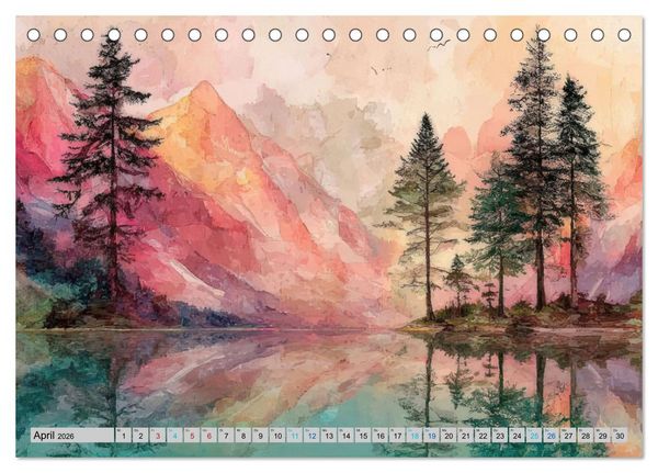 Produktbild: Farbige Bergwelten (Tischkalender 2026 DIN A5 quer), CALVENDO Monatskalender