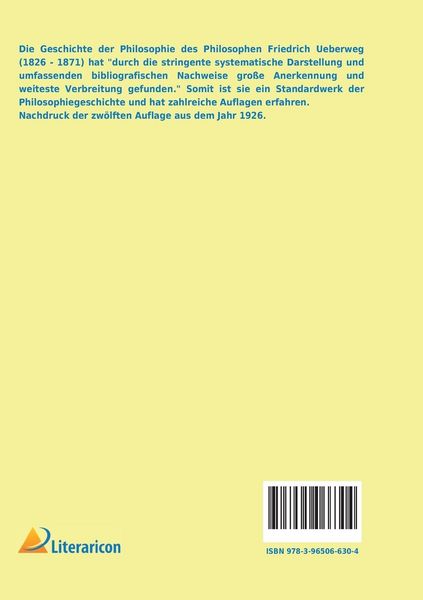 Produktbild: Friedrich Ueberwegs Grundriss der Geschichte der Philosophie