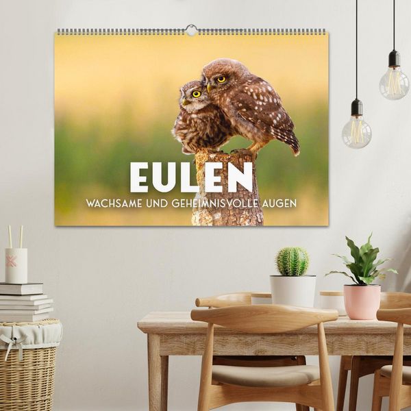 Produktbild: Eulen - Wachsame und geheimnisvolle Augen (Wandkalender 2026 DIN A2 quer), CALVENDO Monatskalender