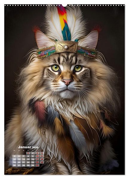 Produktbild: Inka Katzen - Katzen sind die wahren Herrscher (hochwertiger Premium Wandkalender 2026 DIN A2 hoch), Kunstdruck in Hochglanz