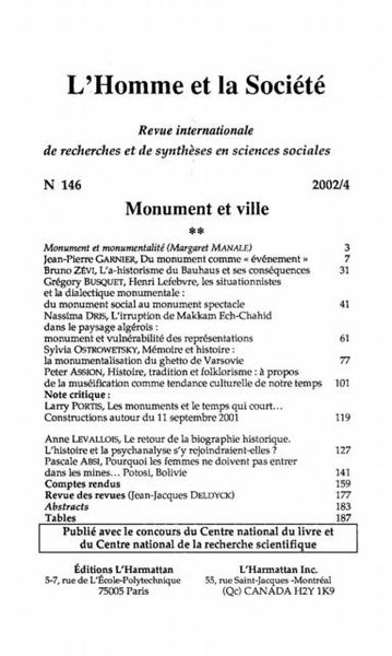 Produktbild: Homme et la societe no. 146