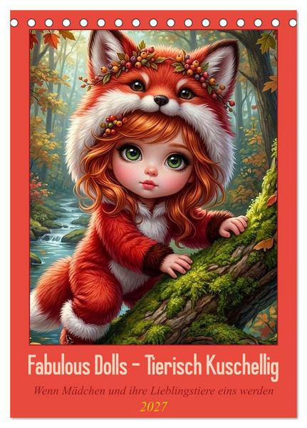 Produktbild: Fabulous Dolls - Tierisch Kuschellig (Tischkalender 2027 DIN A5 hoch), CALVENDO Monatskalender