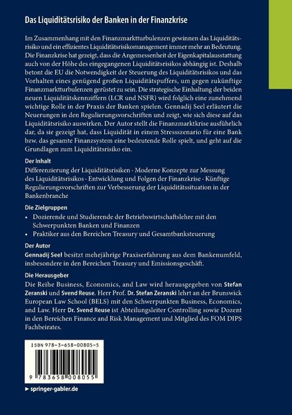 Produktbild: Das Liquidit&auml;tsrisiko der Banken in der Finanzkrise