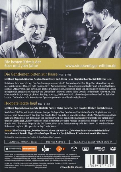 Produktbild: Stra&szlig;enfeger 50 - Die Gentlemen bitten zur Kasse/Hoopers letzte Jagd [4 DVDs]