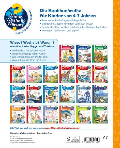 Wieso? Weshalb? Warum?, Band 38 - Alles über Laster, Bagger und Traktoren