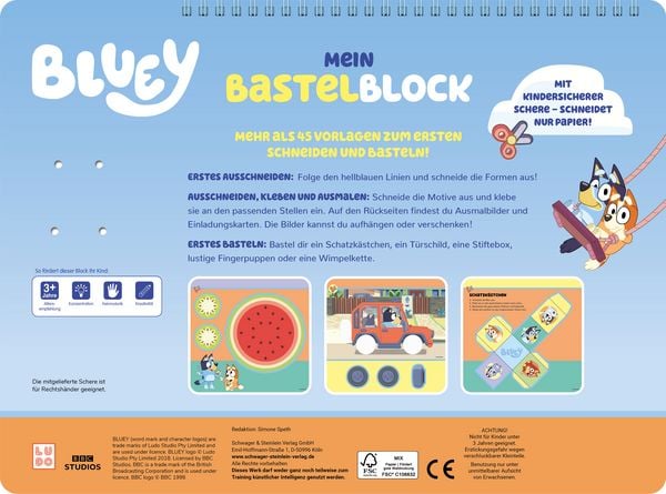Produktbild: Bluey Mein Bastelblock mit kindersicherer Schere