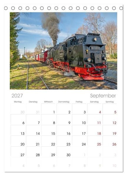 Produktbild: Tischplaner 2027 - Dampflokomotiven im Harz - Eine Reise in die goldene &Auml;ra der Eisenbahn (A5 Tischkalender zum Aufstellen) CALVENDO