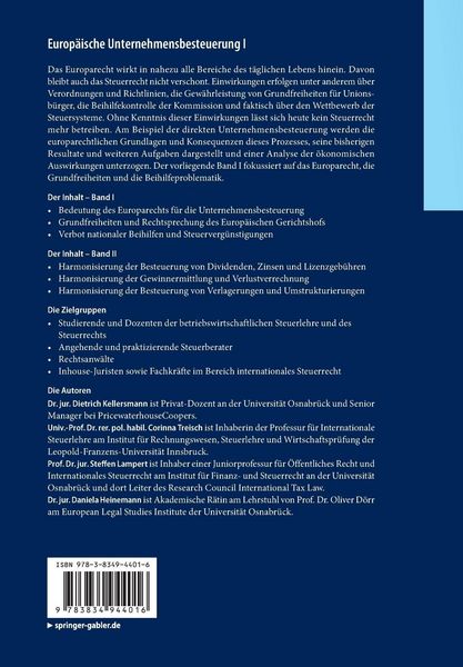 Produktbild: Europ&auml;ische Unternehmensbesteuerung I