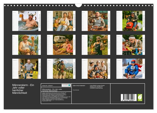 Produktbild: M&auml;nneralarm - Ein Jahr voller herrlicher M&auml;nnlichkeit (Wandkalender 2026 DIN A3 quer), CALVENDO Monatskalender