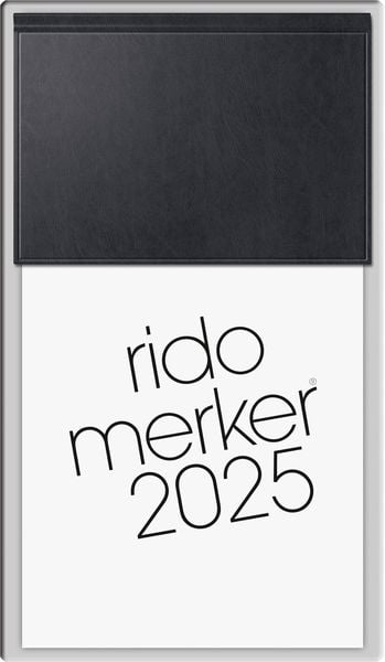 Rido/idé 7035003905 Vormerkbuch Modell Merker (2025)| 1 Seite = 1 Tag| 108 × 201 mm| 736 Seiten| Miradur-Einband| schwar