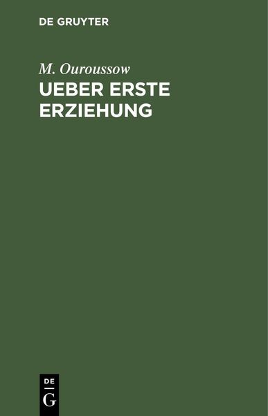 Produktbild: Ueber erste Erziehung