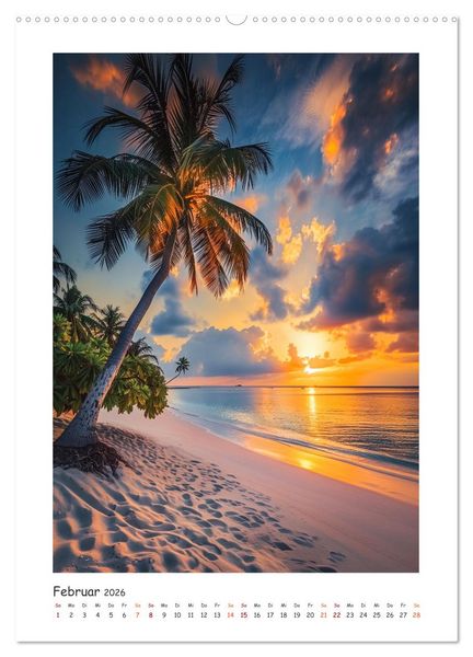 Produktbild: Entdecke das Paradies - Atemberaubende Str&auml;nde durch eine KI in Szene gesetzt (hochwertiger Premium Wandkalender 2026 DIN A2 hoch), Kunstdruck in Hochglanz
